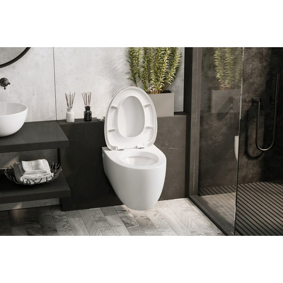 Унитаз подвесной безободковый импульсный Abber Bequem AC1107P с крышкой микролифт - фото, картинка 6 Унитаз подвесной безободковый импульсный Abber Bequem AC1107P с крышкой микролифт - фото 6