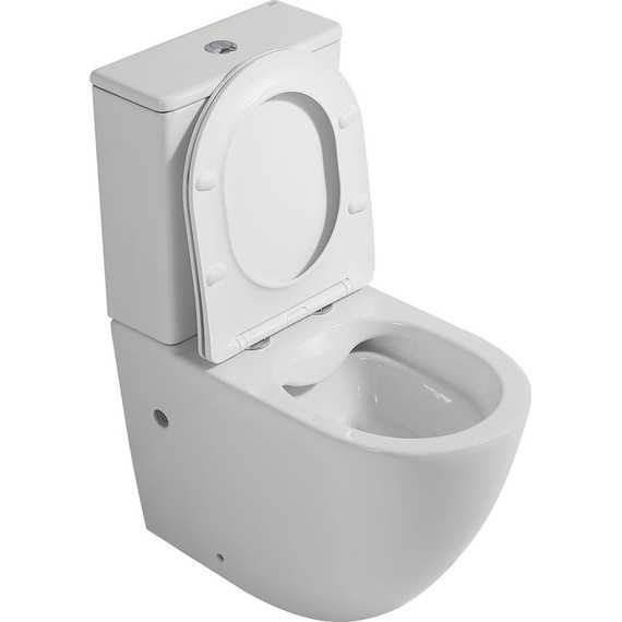 Унитаз-компакт безободковый Abber Bequem AC1110 с крышкой микролифт - фото 4