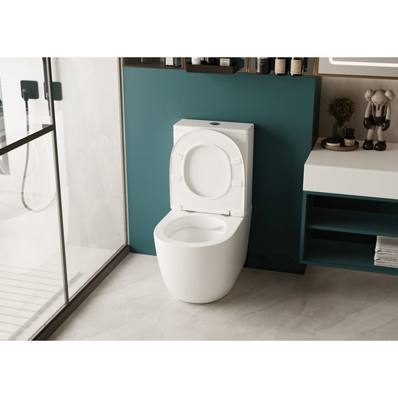 Унитаз-компакт безободковый Abber Bequem AC1110 с крышкой микролифт - фото 9