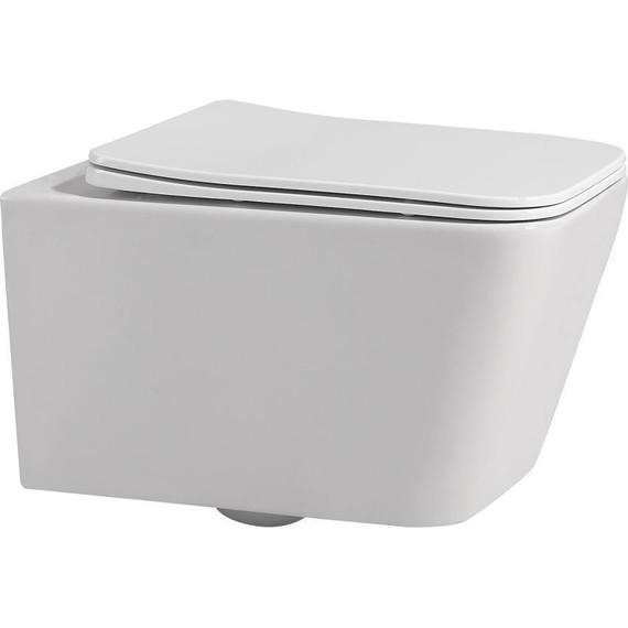 Унитаз подвесной безободковый Abber Rechteck AC1201 с крышкой микролифт - фото 