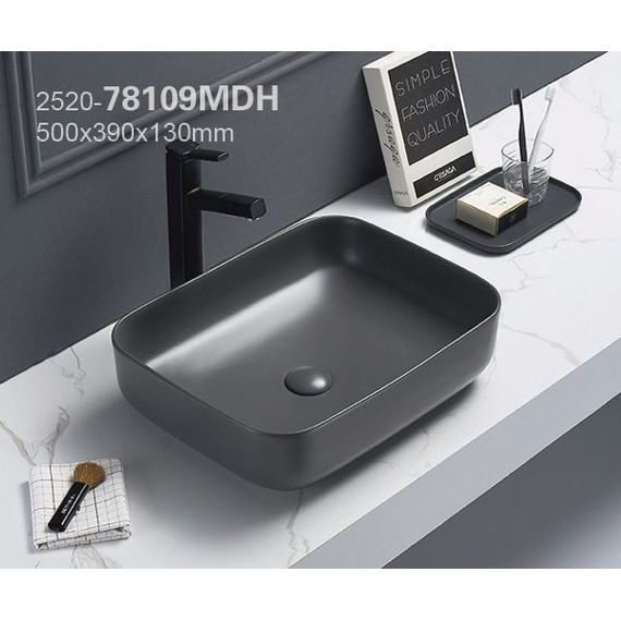 Раковина-чаша Azario 50 см AZ-78109MDH, тёмно-серый матовый - фото, картинка 2 Раковина-чаша Azario 50 см AZ-78109MDH, тёмно-серый матовый - фото 2