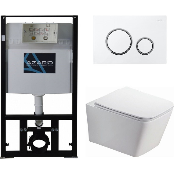 Инсталляция с подвесным безободковым унитазом Azario Nova AZ-8010-1000+AZ-8200-0045+AZ-2216 SP - фото 