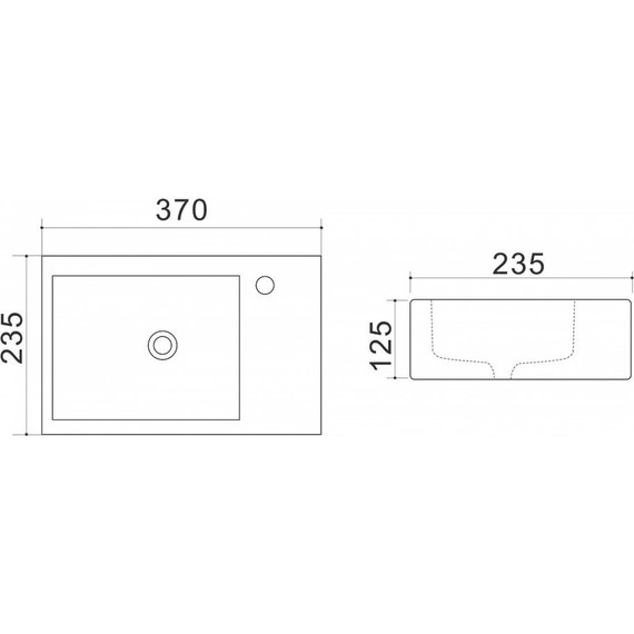 Раковина подвесная Azario 37 см AZ4331A левая - фото 3
