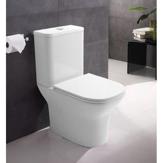 Унитаз-компакт безободковый Azario Iris AZ-8353 GB с крышкой микролифт - фото 