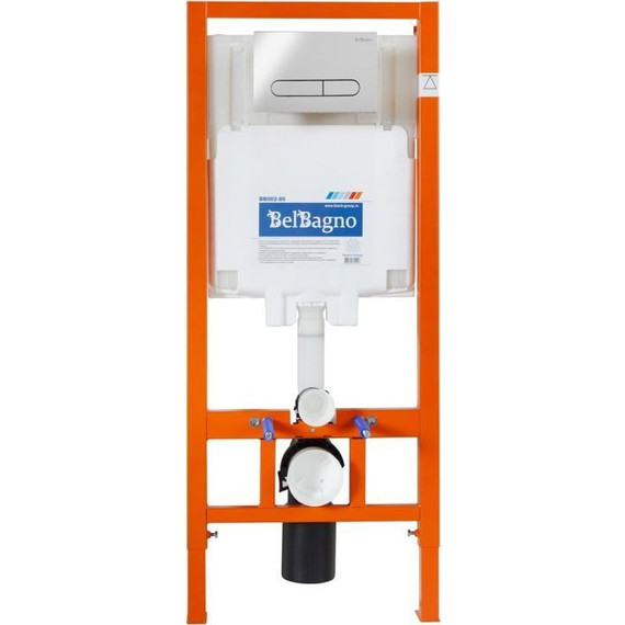 Инсталляция с подвесным безободковым унитазом BelBagno Tre BB8001CHR/SC/BB002-80/BB005-PR-CHROME - фото 5