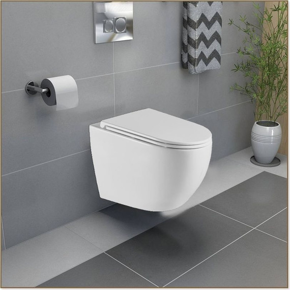 Унитаз подвесной безободковый Azario Navio AZ-0074 с крышкой микролифт - фото 2