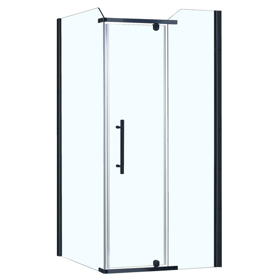 Душевое ограждение Azario Edmonton 90х90 см AZ-NNC1231 900 BLACK, черный/прозрачное - фото 