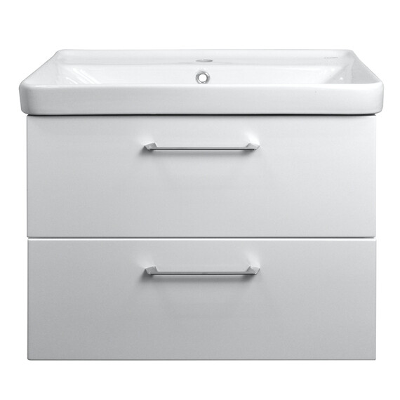 Тумба подвесная с раковиной Azario Ника 80 см CS00080145, белый матовый - фото 