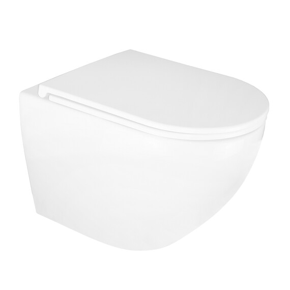 Унитаз подвесной безободковый Azario Navio AZ-0074 с крышкой микролифт - фото 