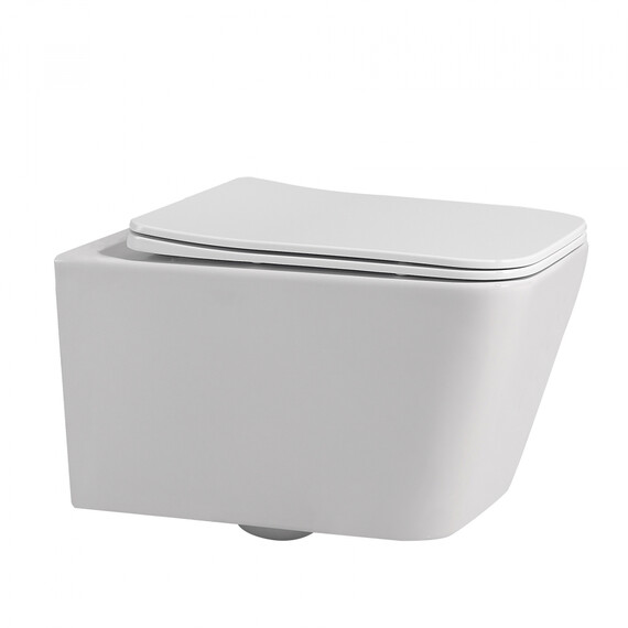 Унитаз подвесной безободковый Abber Rechteck AC1201 с крышкой микролифт - фото 