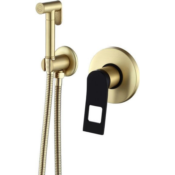 Набор для гигиенического душа Bronze de Luxe Element EL28GB, золото матовое /черный - фото 