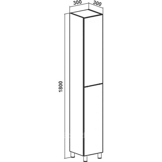 Пенал напольный Стиль Stella 30 см R, дуб дымчатый/белый - фото 3