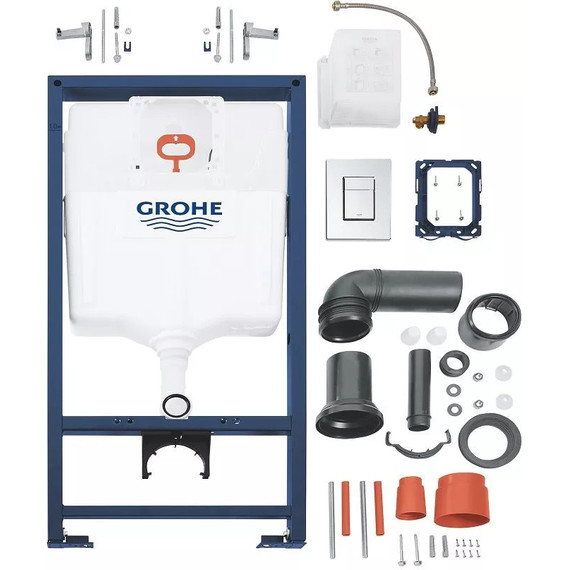 Инсталляция с подвесным унитазом комплект: Grohe Rapid SL 38772001 с подвесным безободковым унитазом Sintesi Balti SIN-TS-BLT-172 сиденье микролифт, крепление, кнопка смыва хром (система смыва Торнадо) - фото 17