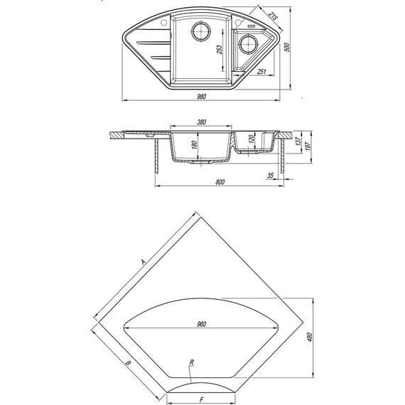 Кухонная мойка Lemark Irkana 980 9910046, жасмин, Цвет производителя: жасмин - фото 3