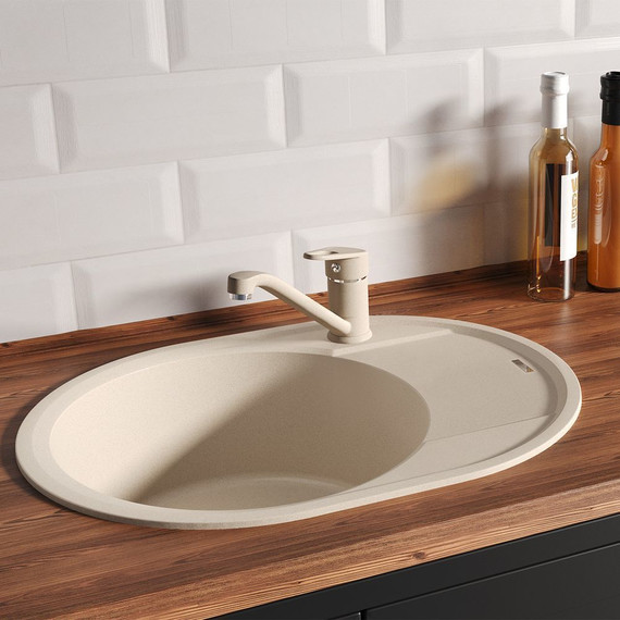 Кухонная мойка Lemark Lacha 620 9910050, бежевый, Цвет производителя: бежевый - фото 3