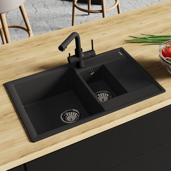 Кухонная мойка Lemark Ramza 760 9910037, антрацит, Цвет производителя: антрацит - фото 3