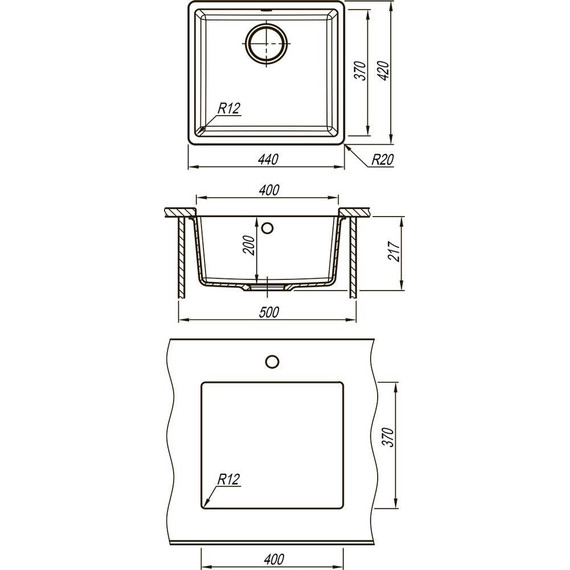Кухонная мойка Lemark Sinara 440-U 9910072, шампань, Цвет производителя: шампань - фото 3