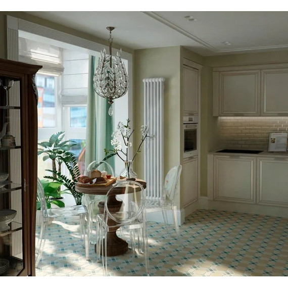 Вертикальный радиатор Zehnder Charleston 3180 300х1800 мм (6 секций) боковое подключение - фото 2