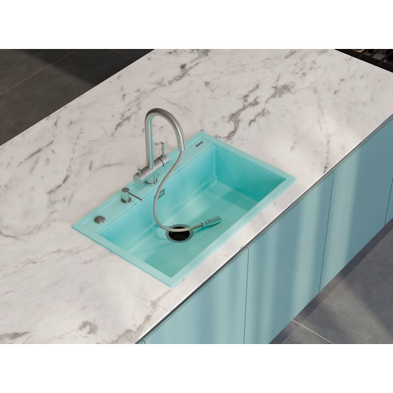 Кухонная мойка Omoikiri Kitagawa 79-LB WG 4993275, azur blue матовый, Цвет производителя: azur blue матовый - фото 2