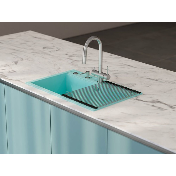 Кухонная мойка Omoikiri Kitagawa 79-LB WG 4993275, azur blue матовый, Цвет производителя: azur blue матовый - фото 3