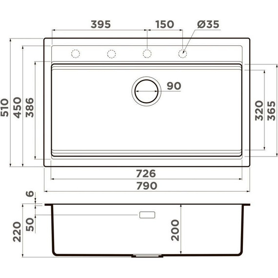 Кухонная мойка Omoikiri Kitagawa 79-LB WG 4993275, azur blue матовый, Цвет производителя: azur blue матовый - фото 5