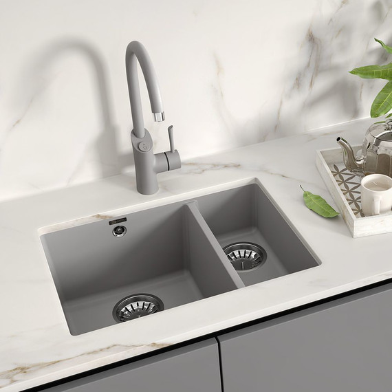 Кухонная мойка Lemark Sinara 550.2-U 9910081, грей, Цвет производителя: грей - фото 3