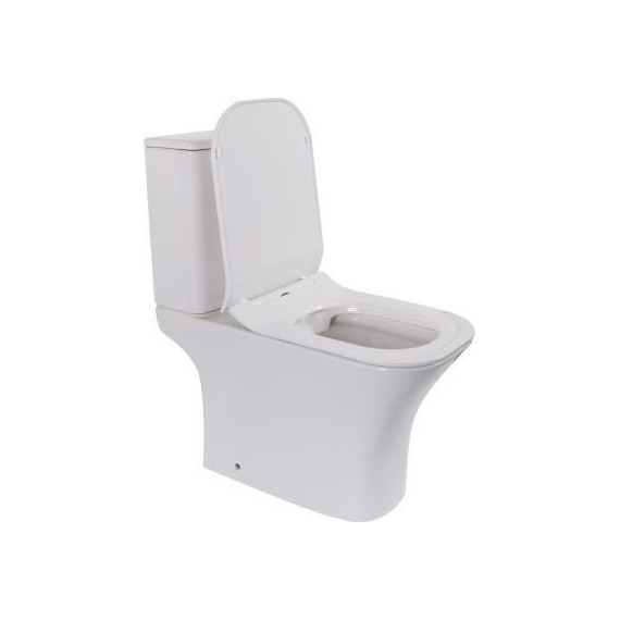 Унитаз-компакт CeramaLux Rimless 1215-1А с крышкой микролифт, Цвет производителя: белый - фото 3