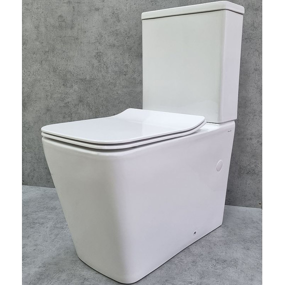 Унитаз-компакт CeramaLux Rimless 2170AXMW с крышкой микролифт, белый матовый, Цвет производителя: белый матовый - фото 4