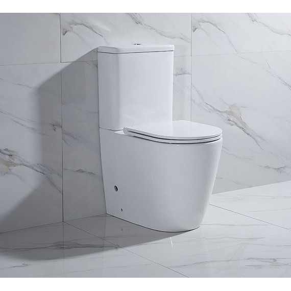 Унитаз-компакт CeramaLux Rimless 2179XMW с крышкой микролифт, белый матовый, Цвет производителя: белый матовый - фото 2