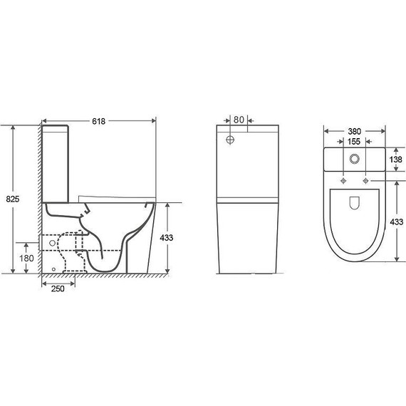 Унитаз-компакт CeramaLux Rimless 2179XMW с крышкой микролифт, белый матовый, Цвет производителя: белый матовый - фото 3