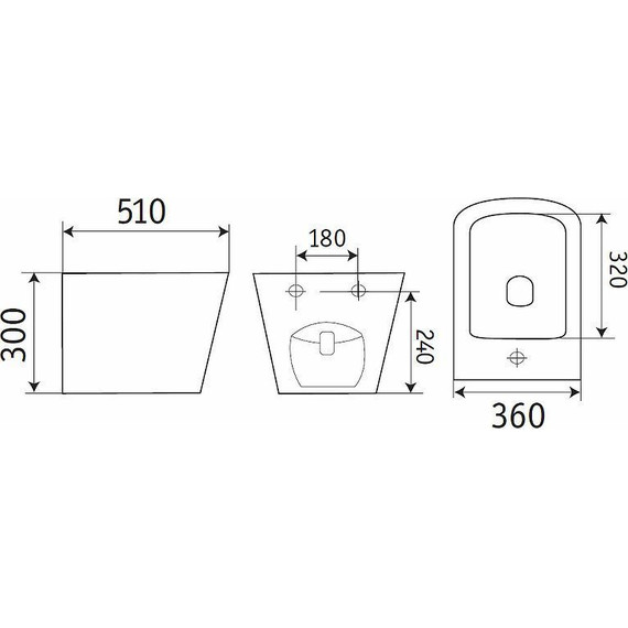 Биде подвесное CeramaLux 5370MDH, серый матовый - фото 3