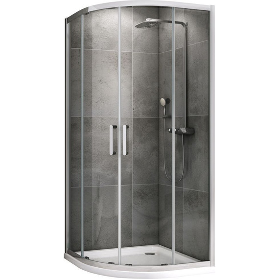 Душевое ограждение Abber Schwarzer Diamant 80x80 см AG01080, хром/прозрачное - фото 