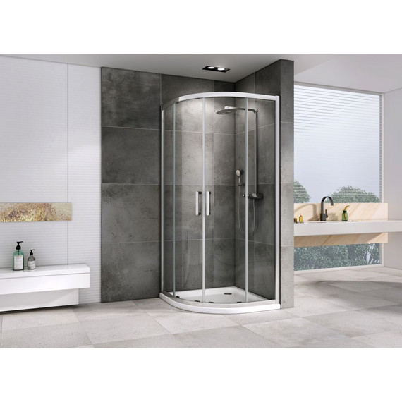 Душевое ограждение Abber Schwarzer Diamant 80x80 см AG01080, хром/прозрачное - фото 2