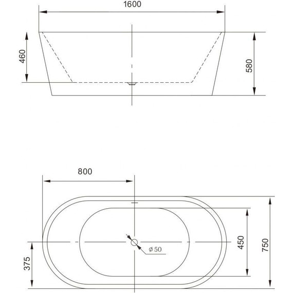 Ванна отдельностоящая Art&Max 160x75 см AM-203-1600-750 - фото, картинка 2 Ванна отдельностоящая Art&Max 160x75 см AM-203-1600-750 - фото 2