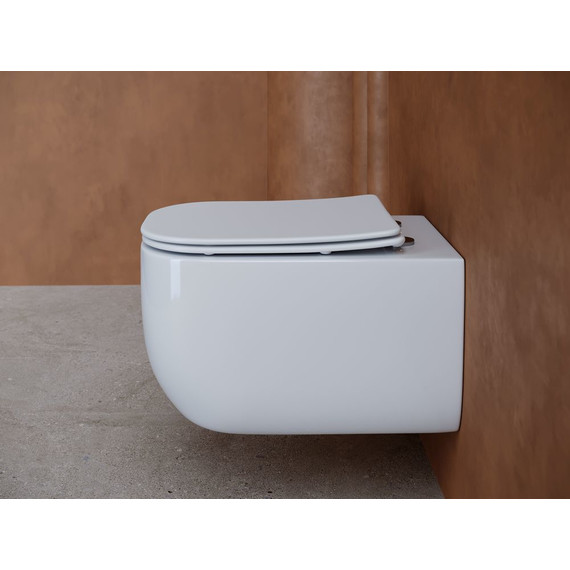 Унитаз подвесной Ceramicanova Noel Rimless CN3013 с тонкой крышкой микролифт - фото 4