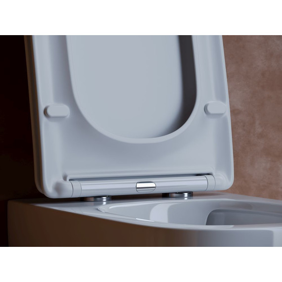 Унитаз подвесной Ceramicanova Noel Rimless CN3013 с тонкой крышкой микролифт - фото 5