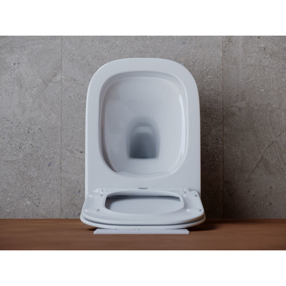 Унитаз подвесной Ceramicanova Noel Rimless CN3013 с тонкой крышкой микролифт - фото 6