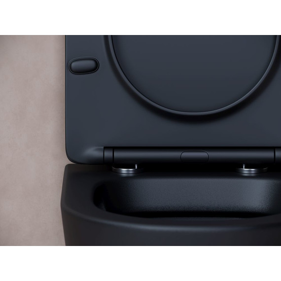 Унитаз подвесной Ceramicanova Balearica Rimless CN6000MB с тонкой крышкой микролифт, черный матовый, Цвет производителя: чёрный матовый - фото, картинка 7 Унитаз подвесной Ceramicanova Balearica Rimless CN6000MB с тонкой крышкой микролифт, черный матовый, Цвет производителя: чёрный матовый - фото 7