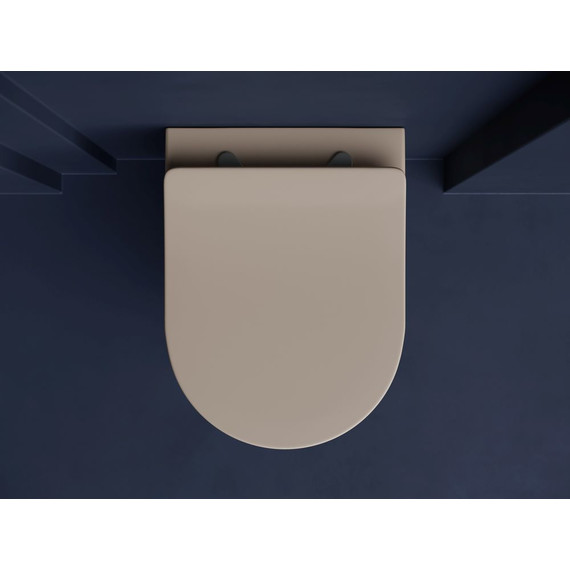 Унитаз подвесной Ceramicanova Balearica Rimless CN6000MC с тонкой крышкой микролифт, капучино матовый, Цвет производителя: коричневый - фото 3