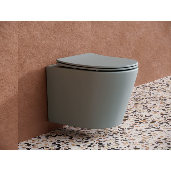 Унитаз подвесной Ceramicanova Balearica Rimless CN6000MH с тонкой крышкой микролифт, антрацит матовый, Цвет производителя: серый - фото, картинка 2 Унитаз подвесной Ceramicanova Balearica Rimless CN6000MH с тонкой крышкой микролифт, антрацит матовый, Цвет производителя: серый - фото 2