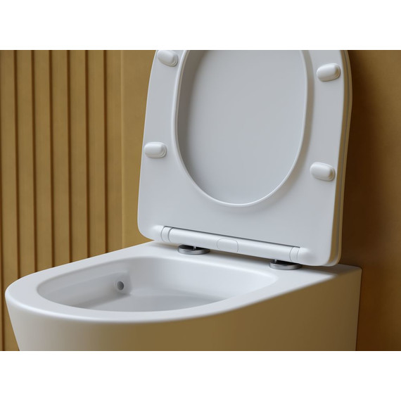 Унитаз подвесной Ceramicanova Balearica Rimless CN6000MW с тонкой крышкой микролифт, белый матовый - фото 7