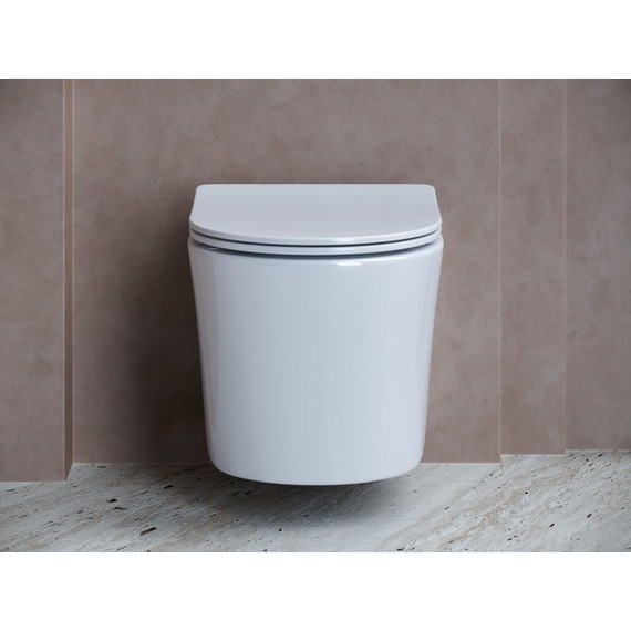 Унитаз подвесной Ceramicanova Balearica Rimless CN6000 с тонкой крышкой микролифт, Цвет производителя: белый - фото, картинка 2 Унитаз подвесной Ceramicanova Balearica Rimless CN6000 с тонкой крышкой микролифт, Цвет производителя: белый - фото 2