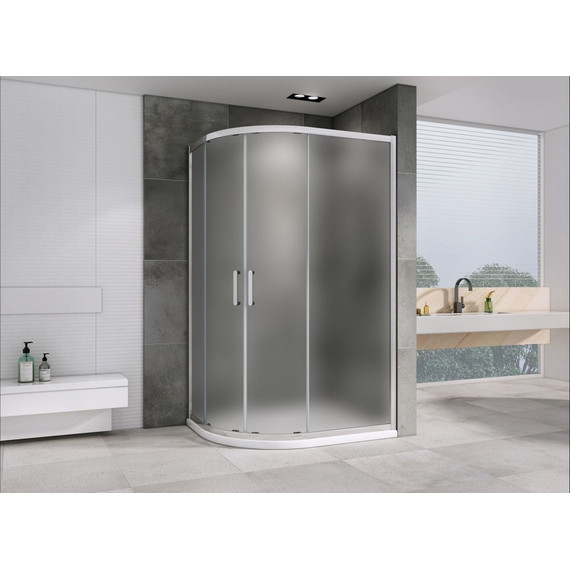 Душевое ограждение Abber Schwarzer Diamant 100x80 см AG01180M, хром/матовое - фото 2