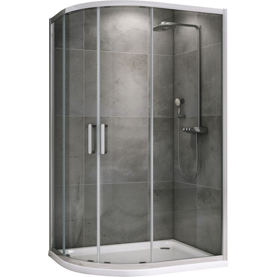 Душевое ограждение Abber Schwarzer Diamant 100x90 см AG01190, хром/прозрачное - фото 