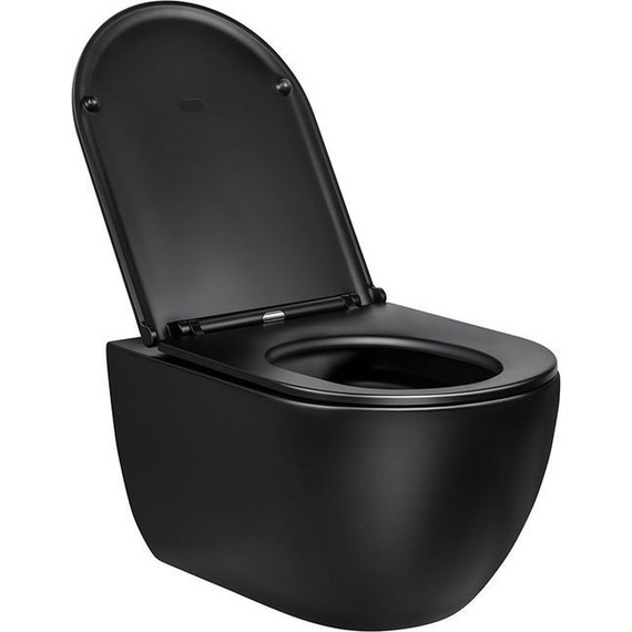 Унитаз подвесной безободковый Vincea Evo VT1-34MB с крышкой микролифт, черный матовый - фото 4