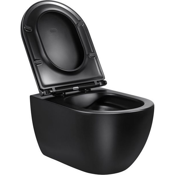 Унитаз подвесной безободковый Vincea Evo VT1-34MB с крышкой микролифт, черный матовый - фото 5