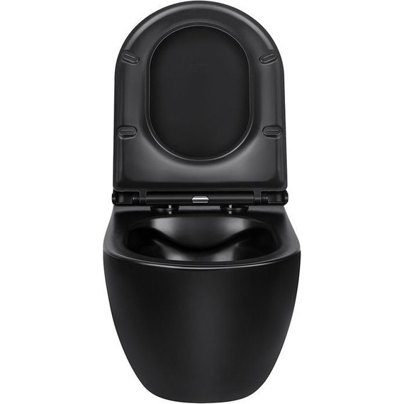 Унитаз подвесной безободковый Vincea Evo VT1-34MB с крышкой микролифт, черный матовый - фото 6