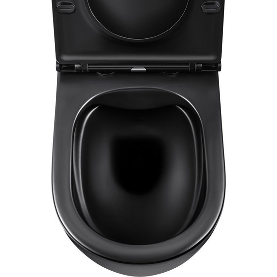 Унитаз подвесной безободковый Vincea Evo VT1-34MB с крышкой микролифт, черный матовый - фото 7