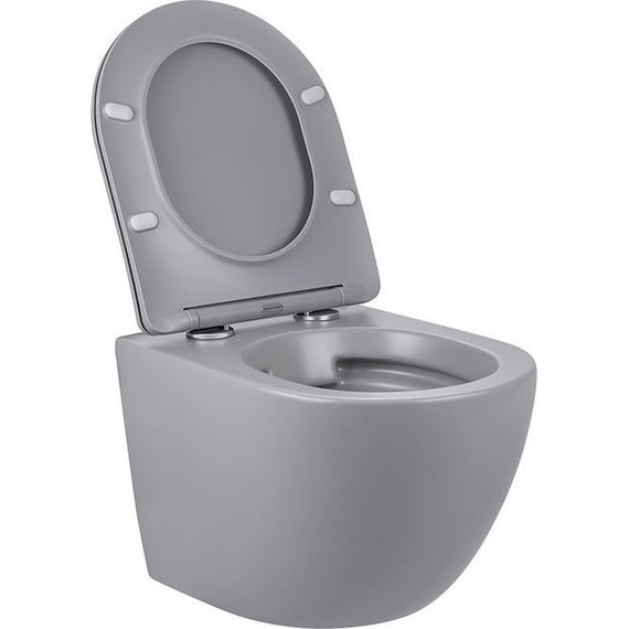 Унитаз подвесной безободковый Vincea Globo VT1-14SMG с крышкой микролифт, серый матовый, Цвет производителя: серый - фото, картинка 5 Унитаз подвесной безободковый Vincea Globo VT1-14SMG с крышкой микролифт, серый матовый, Цвет производителя: серый - фото 5