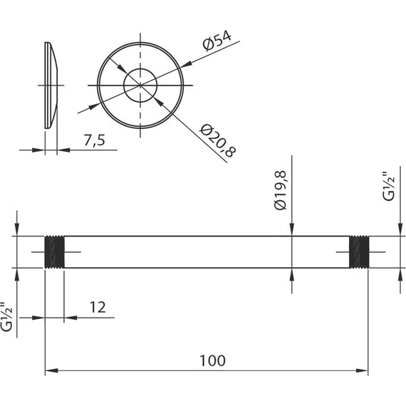 Кронштейн потолочный Lemark 100 мм LM8000C - фото 2